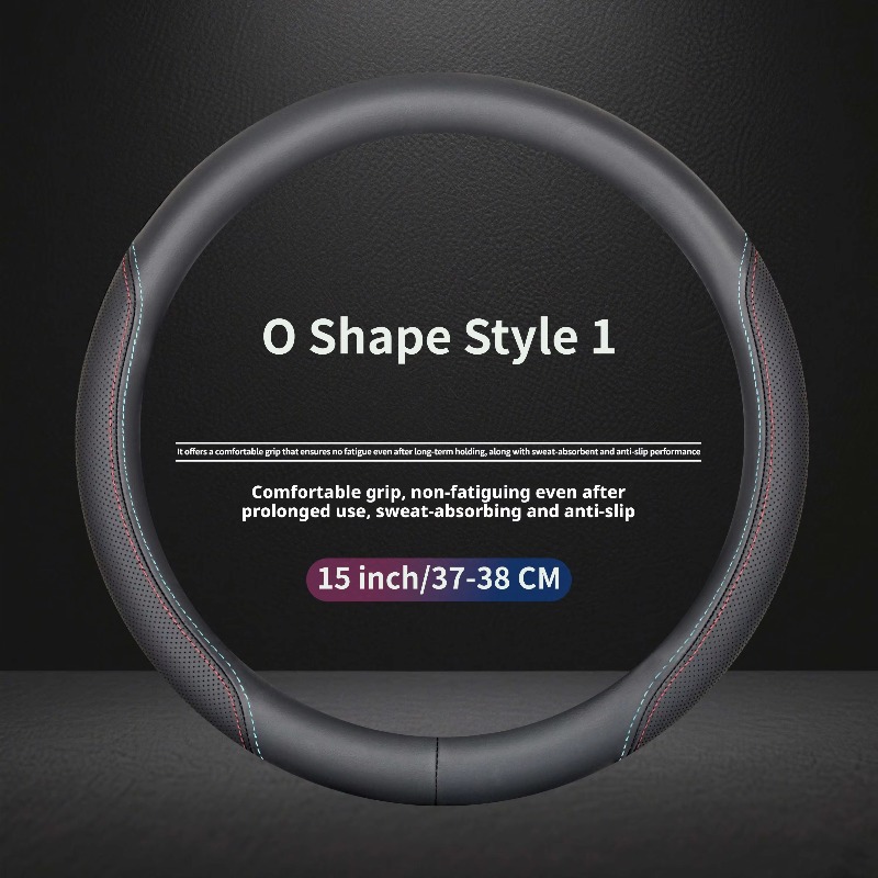 Car Steering Wheel Cover Anti Slip Breathable - Nappa Deri Evrensel Direksiyon Kılıfı, 37-38