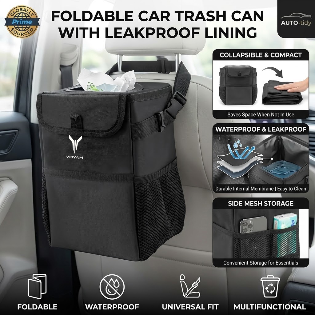 Waterproof Car Trash Can With Lid - Dongfeng VOYAH FREE Dreamer PHEV için