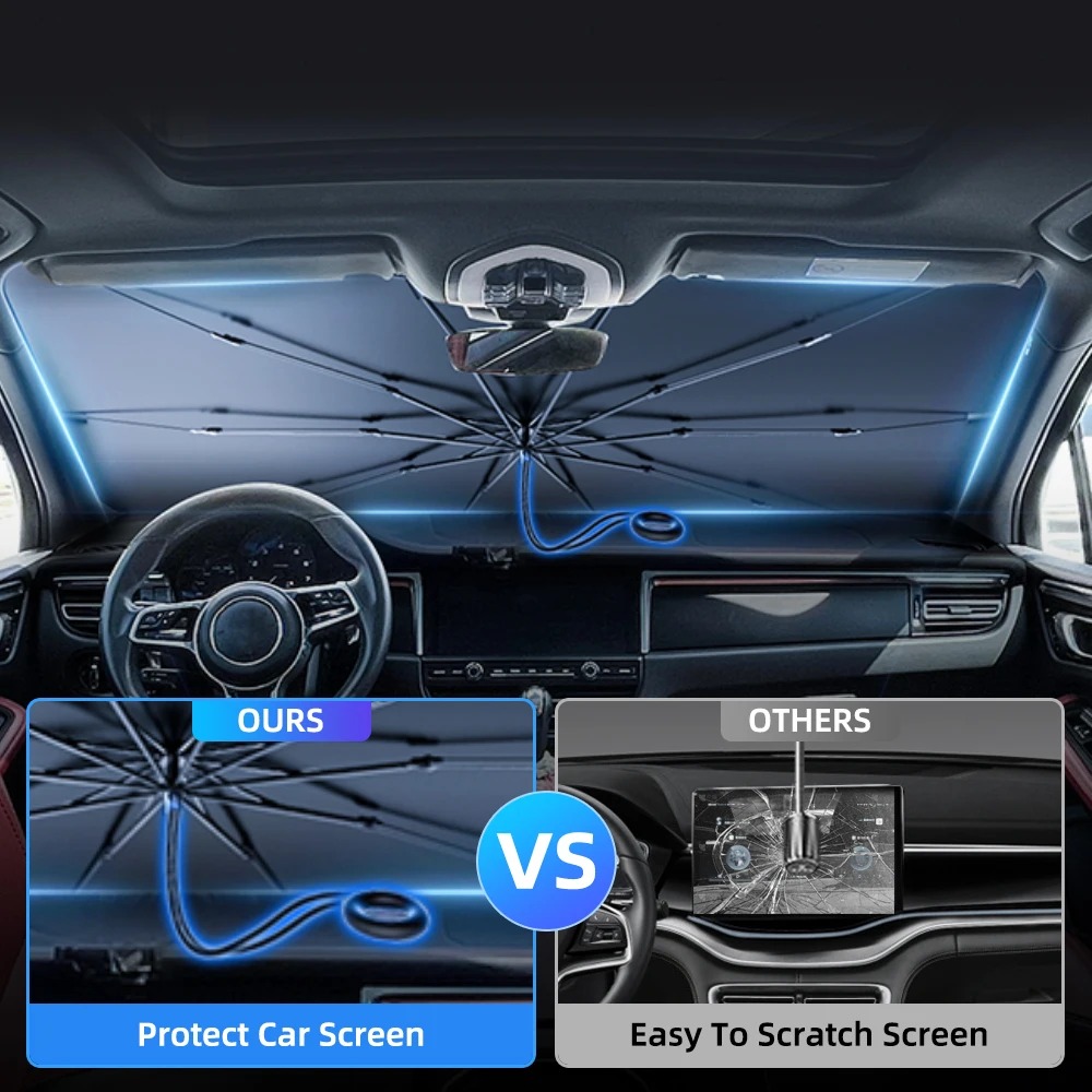 Yeni yükseltilmiş araç ön camı - Car Sunshade Windshield Umbrella Foldable incelemesi ve fiyatı