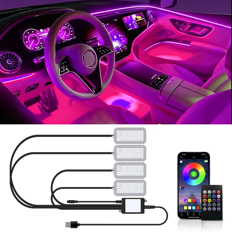 Neon LED Araç İçi Ortam Aydınl - Led Ambient Interior Car Lights App Control incelemesi ve fiyatı