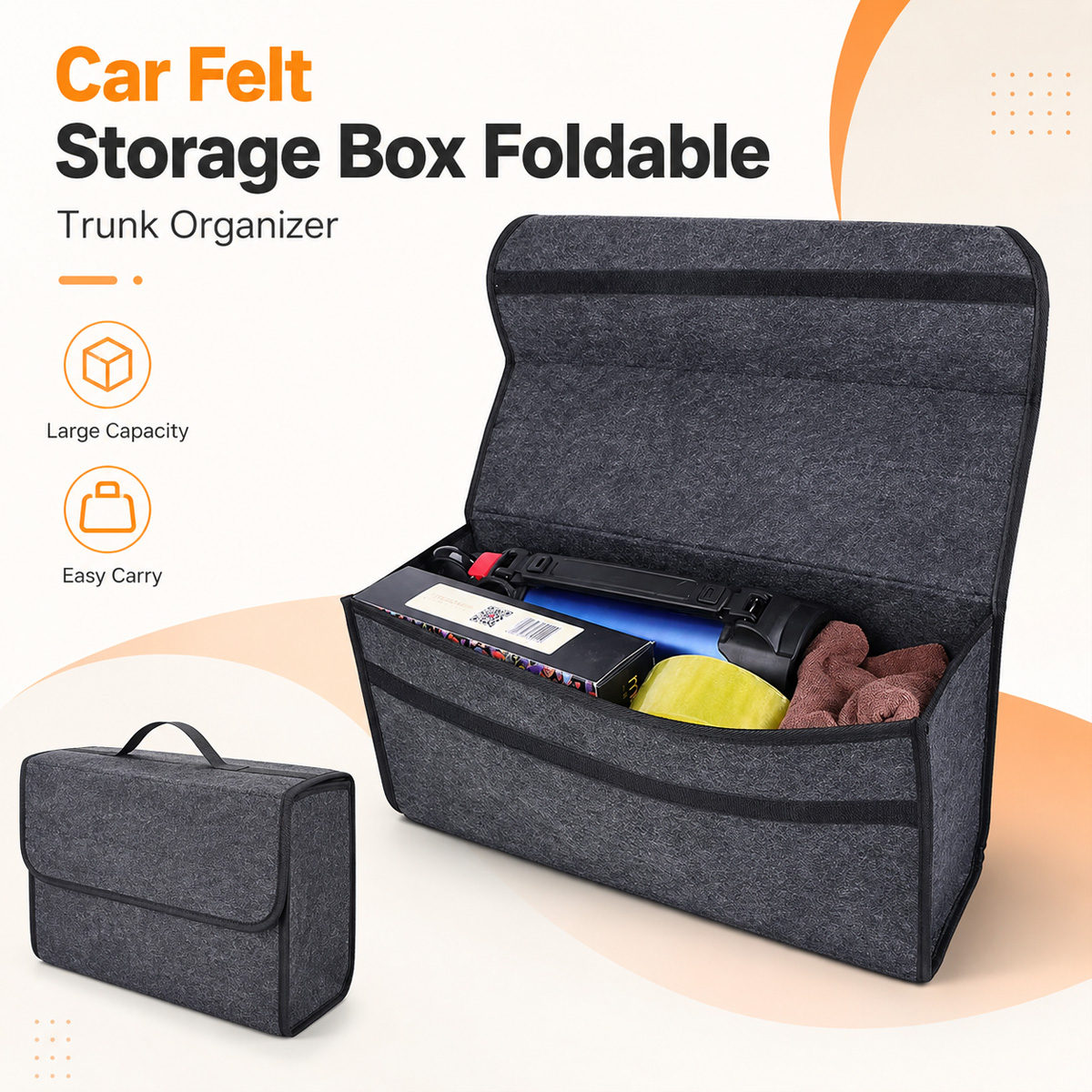 YONGRUN Katlanabilir Keçe Arab - Car Trunk Organizer Foldable Storage Box incelemesi ve fiyatı