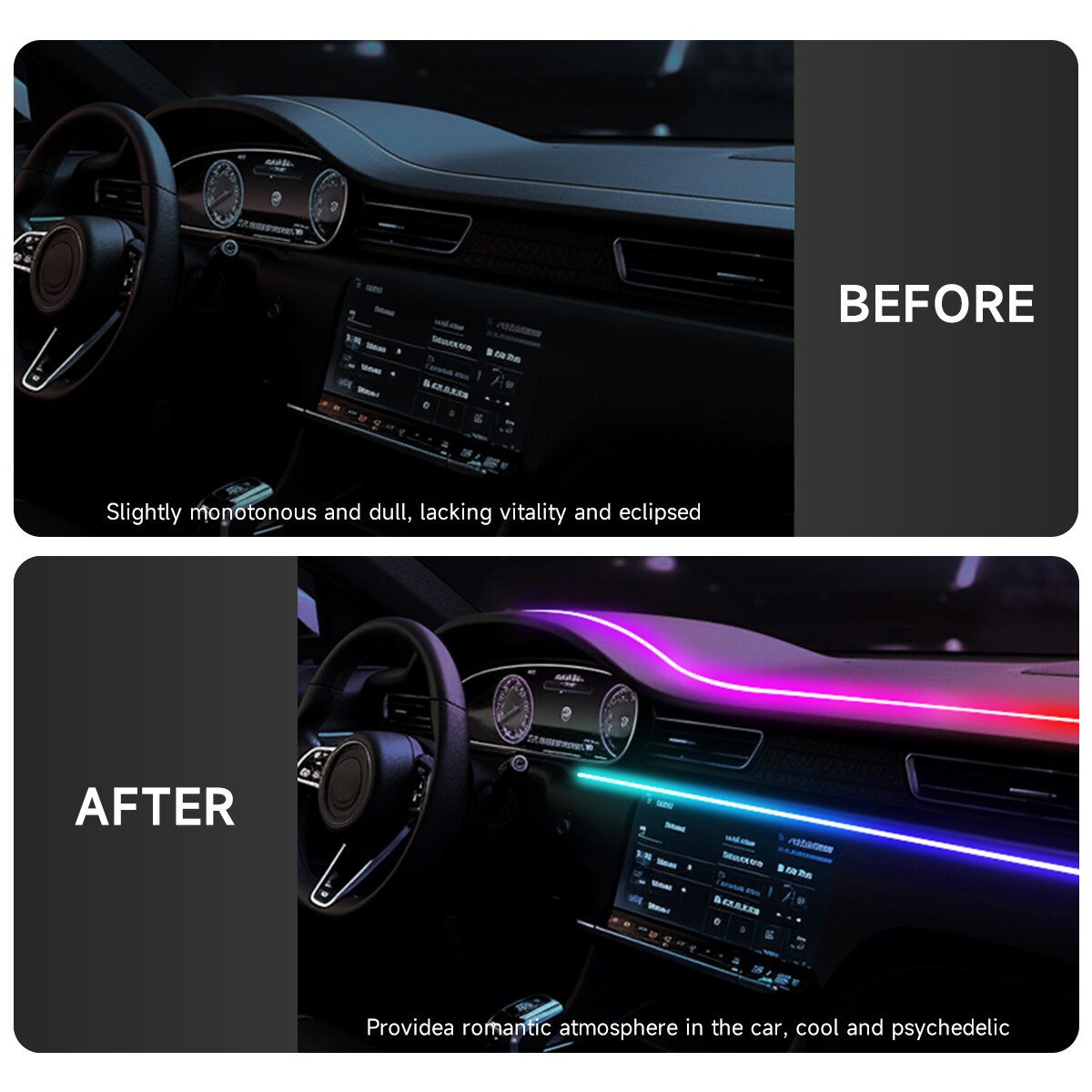 Araba USB 64 Renk Akrilik Şeri - Led Ambient Interior Car Lights App Control incelemesi ve fiyatı